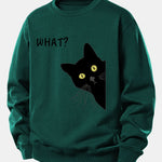 What Black Cat Print Relax Fit Sweatshirt