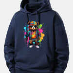 Splash Colorful Bear Print Relax Fit Hoodie