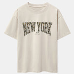 Camouflage New York Print Drop Shoulder Oversize T-Shirt