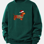 Christmas Dachshund Print Relax Fit Sweatshirt