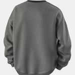 Relax Fit Stripe Waffle Crew Neck Sweatshirt