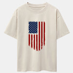 American Flag Print Drop Shoulder Oversize T-Shirt