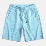 3 Pieces Diamond Geometric Jacquard Drawstring Shorts