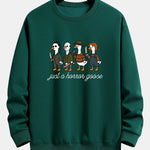 Halloween Horror Goose Print Relax Fit Sweatshirt