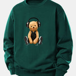 Headphone Bear Print Relax Fit Sweatshirt