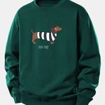 French Dachshund Print Relax Fit Sweatshirt