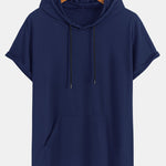 Athletic Mesh Kangaroo Pocket Hooded T-Shirt