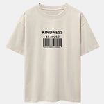 Kindness Barcode Print Drop Shoulder Oversize T-Shirt