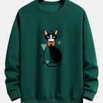 Atomic Black Cat Print Relax Fit Sweatshirt