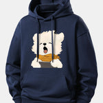 Yawning Puppy Print Relax Fit Hoodie
