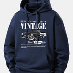 Classic Car Print Relax Fit Hoodie