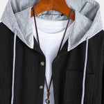 Waffle Corduroy Hooded Shirt