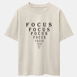 Focus Eye Chart Print Drop Shoulder Oversize T-Shirt