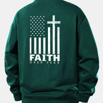 Freedom American Flag Print Relax Fit Sweatshirt