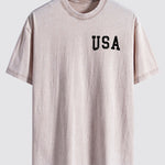 Retro USA Print Washed Distressed Drop Shoulder T-Shirt