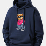 Hip Hop Bear Print Relax Fit Hoodie