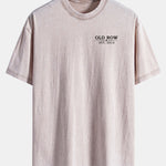 USA Old Row Beer Print Washed Distressed Drop Shoulder T-Shirt