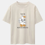 Funny Doctor Goose Print Drop Shoulder Oversize T-Shirt