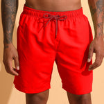 3 Pieces Contrast Waistband Swim Shorts