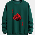 Heart Rose K Print Relax Fit Sweatshirt