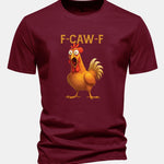 Regular Fit Rooster Print Cotton T-Shirt