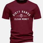 Regular Fit Dirty Hands Clean Money Print Cotton T-Shirt