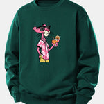 Vacation Pink Panther Print Relax Fit Sweatshirt