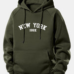 New York Print Drawstring Hoodie