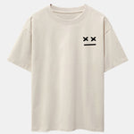 Facial Expression Print Drop Shoulder Oversize T-Shirt