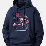 Cherry Blossom Slogan Print Relax Fit Hoodie