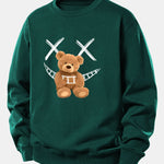Smiley Face Teddy Bear Print Relax Fit Sweatshirt