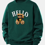 Hello Sunglasses Bear Print Relax Fit Sweatshirt
