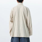 Loose Cotton Layered Cross Front Side Tie Shirt Hanfu