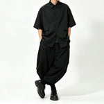 Japanese High-waist Drawstring Loose Lantern Pants