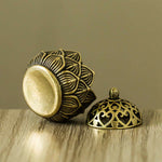 Buddha Stones Tibetan Mini Lotus Pattern Meditation Copper Incense Burner