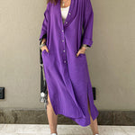 Zeagoo Women's Button Long Pocket Shirt Casual Dress