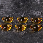 Buddha Stones Handmade Liuli Crystal Treasure Bowl Art Piece Home Decoration