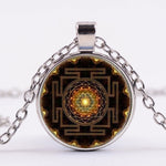 Buddha Stones Sacred Sri Yantra Time Gemstone Necklace