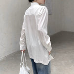Loose Slit-buttoned Two-way Shirt