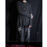 Loose-fitting Striped T-shirt with Dropped Shoulders