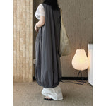 Women's Japanese Loose Crew Neck Sleeveless Balloon Dress