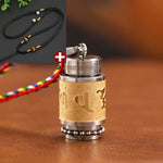 Buddha Stones Tibet Om Mani Padme Hum Shurangama Mantra Titanium Steel Wisdom Amulet Necklace Pendant