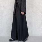 Dark A-Line Pleated Culottes Hakama Pants