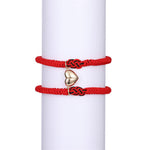 Buddha Stones 2Pcs Tibetan Luck Chinese Knot Protection String Bracelet