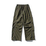 Pleated Quick-drying Reflective Strip Loose Drawstring Pants