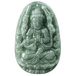 Buddha Stones Chinese Zodiac Natal Buddha Natural Jade Wealth Prosperity Necklace Pendant (Extra 30% Off | USE CODE: FS30)