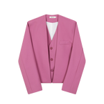 Fake Two Piece Suit Jacket Loose Straight Trousers Two Piece Set