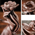 Buddha Stones Lotus Bergamot Healing Incense Burner