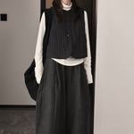 Loose-fitting Crew Neck Vest