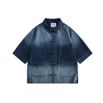 Vintage Loose Buttoned Denim Top
